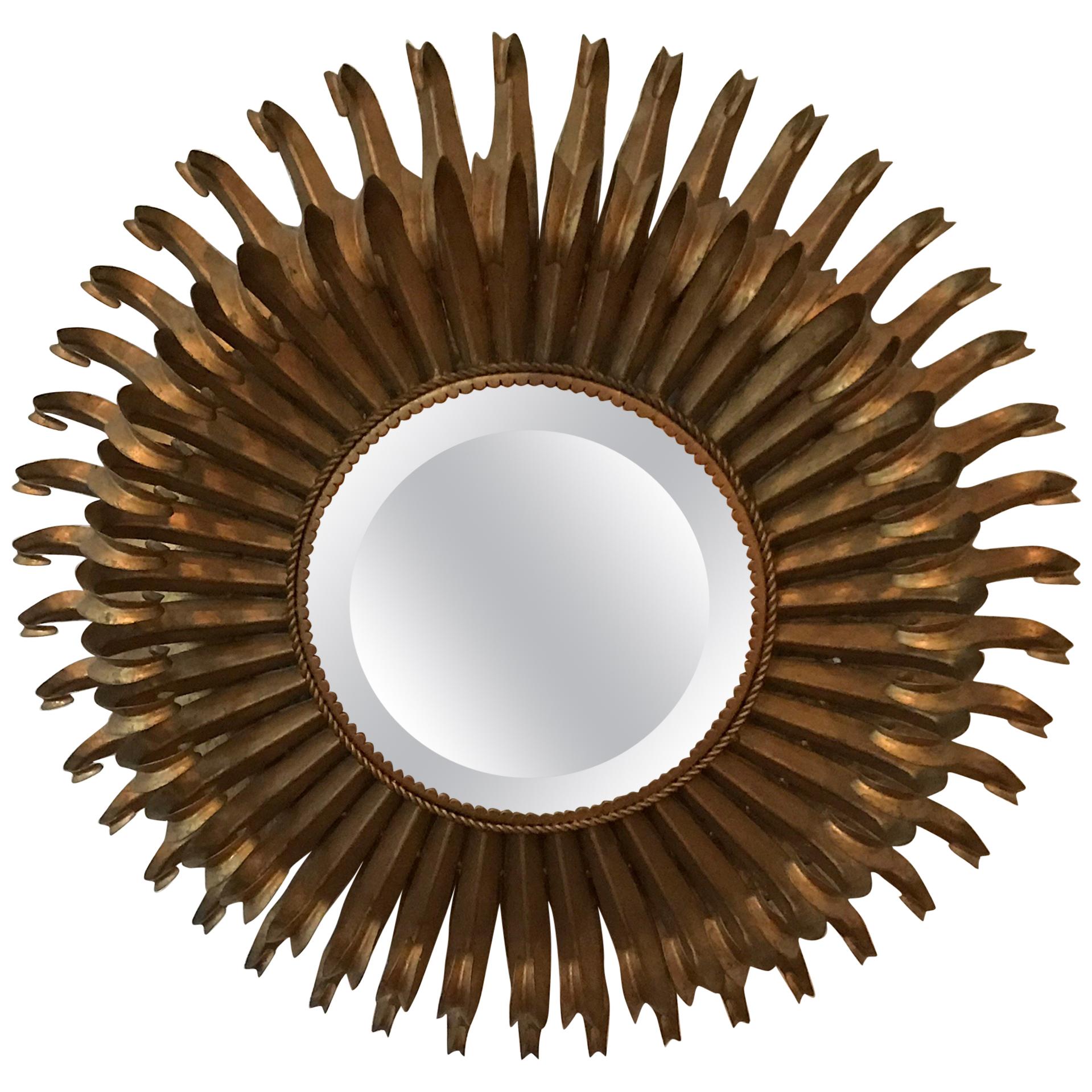 Vintage Italienisch vergoldet Metall Wimpernspiegel im Angebot