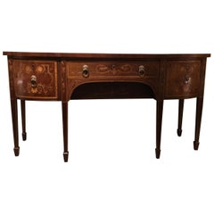 Antique 19th Century English Mahogany and Marquetry Sideboard or Buffet