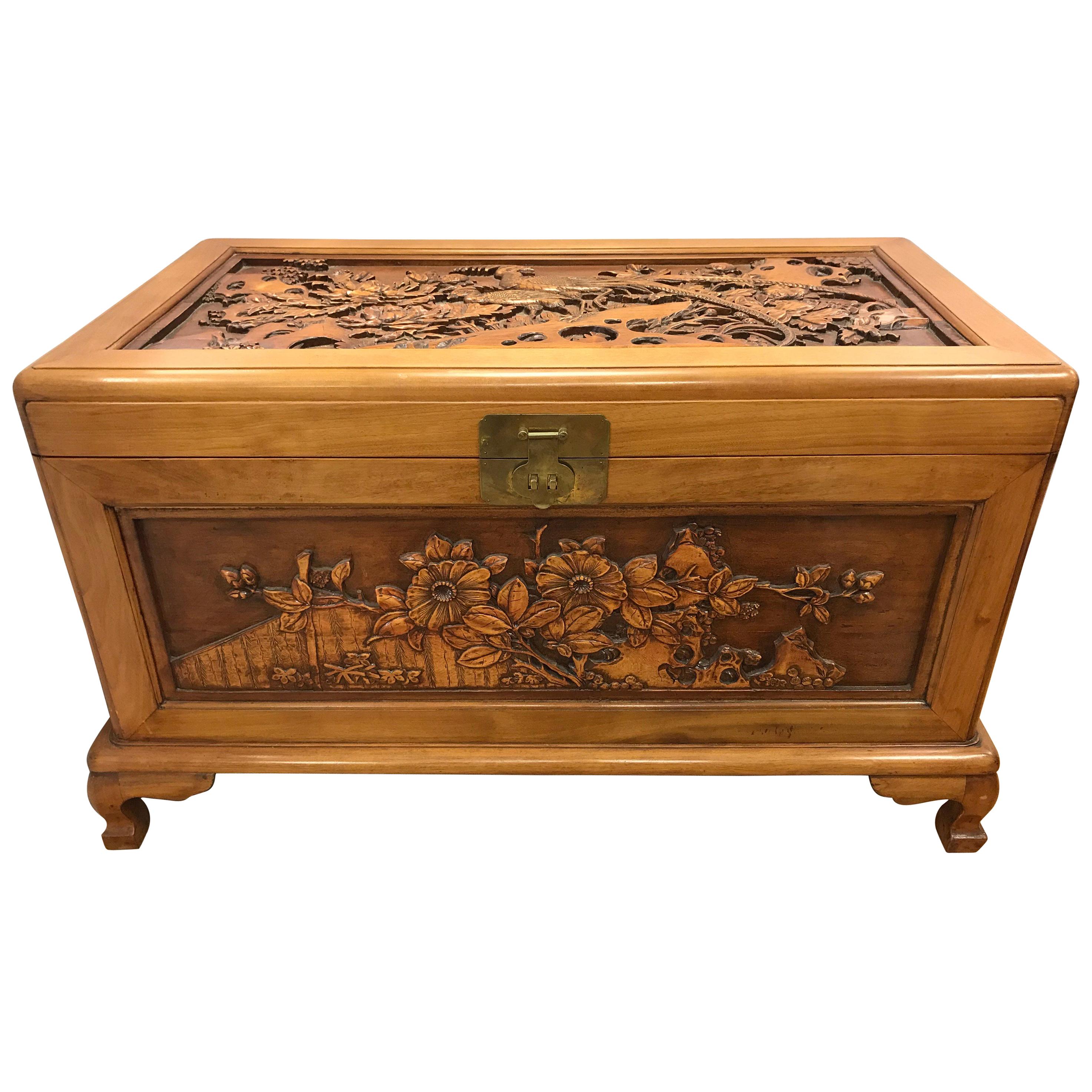 Carved Chinese Trunk Box