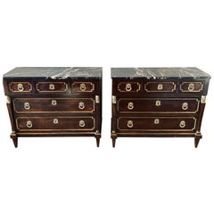 Pair of 19th Century Empire Style Commodes or Nightstands
