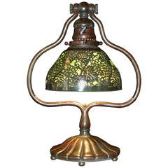 Antique Tiffany Studios Bronze Grapevine Glass Lamp