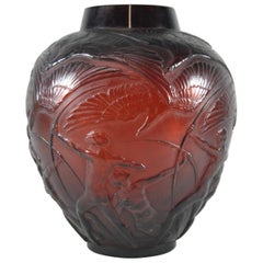 Lalique Archers Vase Dark Amber, circa 1921