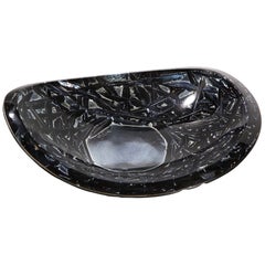 Studio-Made Carved Glass Dish by Ghiró Studio, Medium