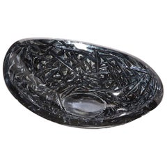 Studio-Made Carved Glass Dish by Ghiró Studio, Small