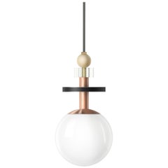 Maru Globe 6" Pendant Light with Small Stack of Beads in Copper 