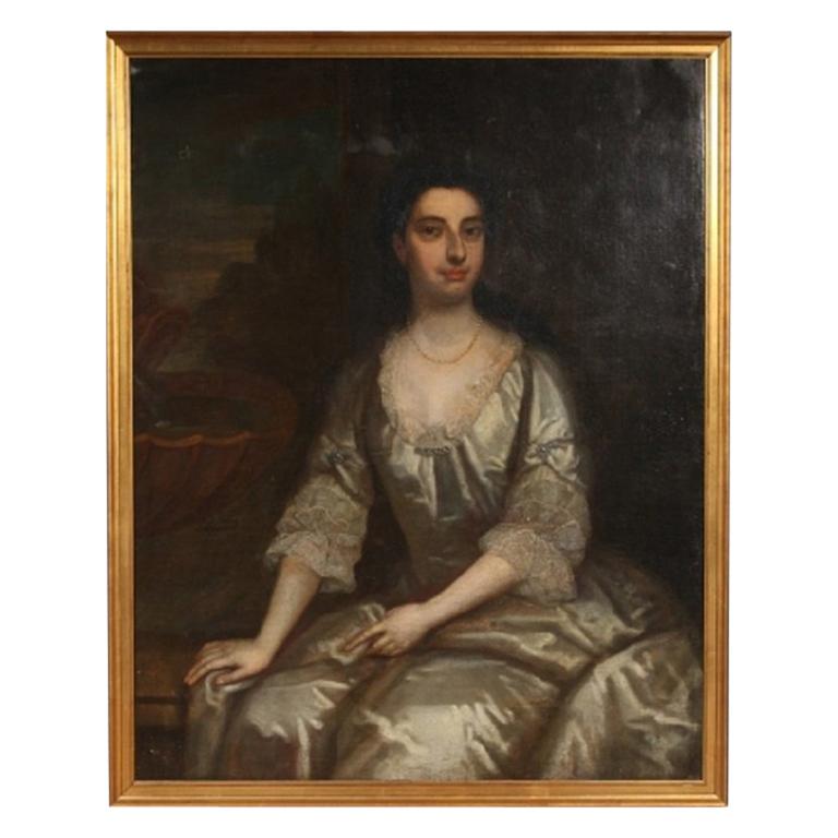 Antique Portrait of Lady, Oil on Canvas