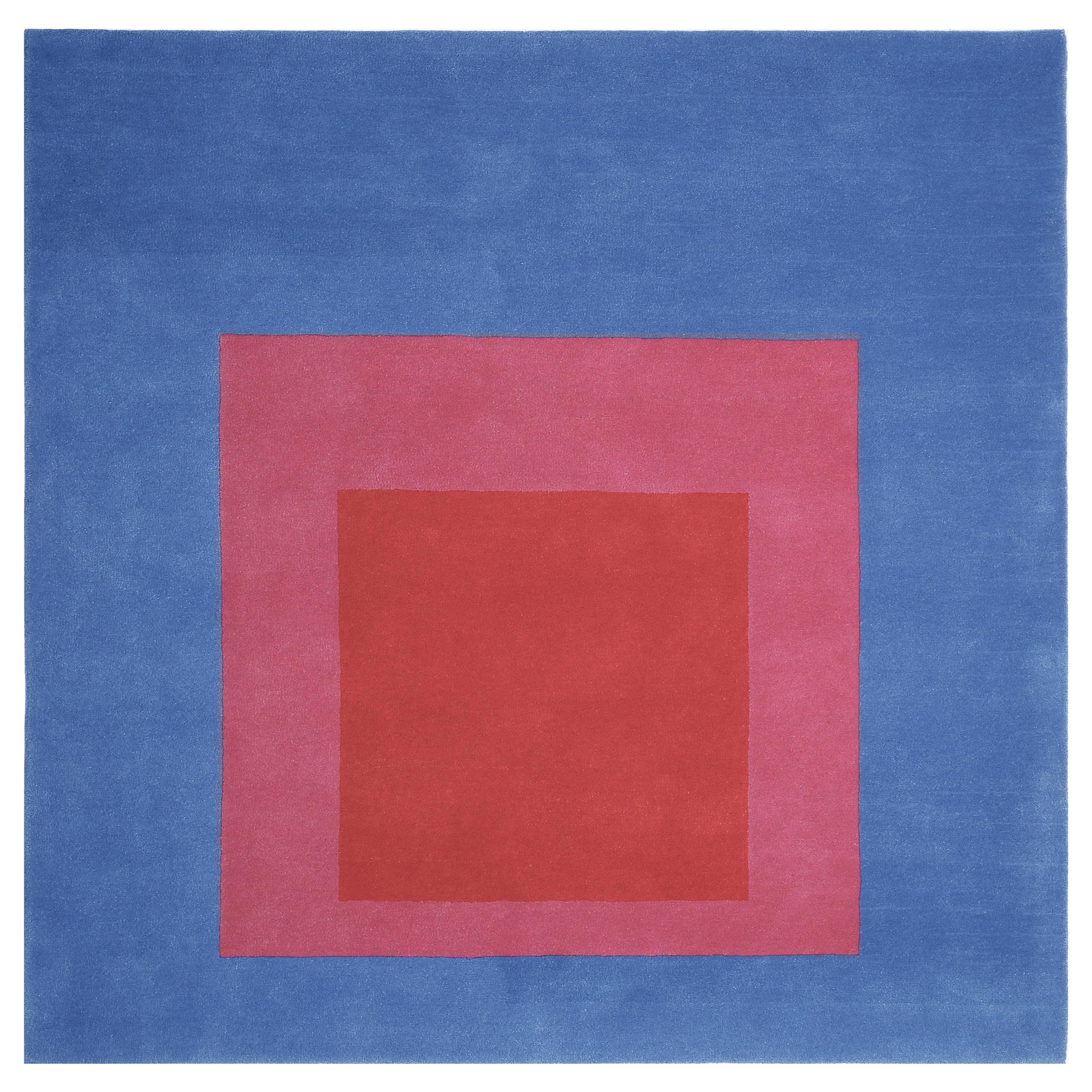 Homage to the Square Rug ‘Blue or Pink or Red’ by Josef Albers