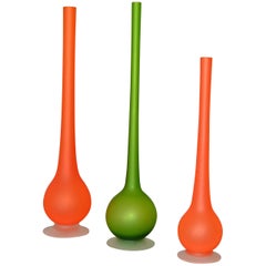 Carlo Nason for Rosenthal Netter Satin Glass Bud Vases