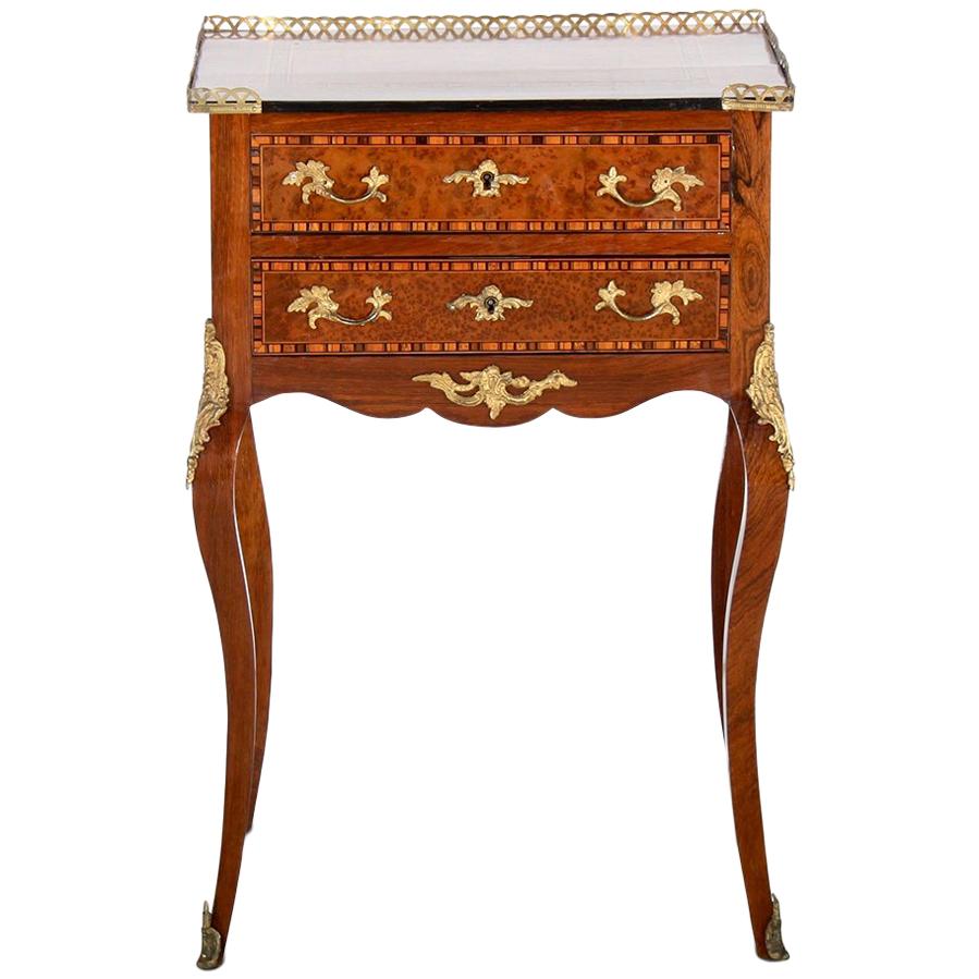 Inlaid French Louis XV Style Stand Side Table