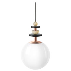 Maru Globe 10" Pendant Light with Medium Stack of Beads in Copper 