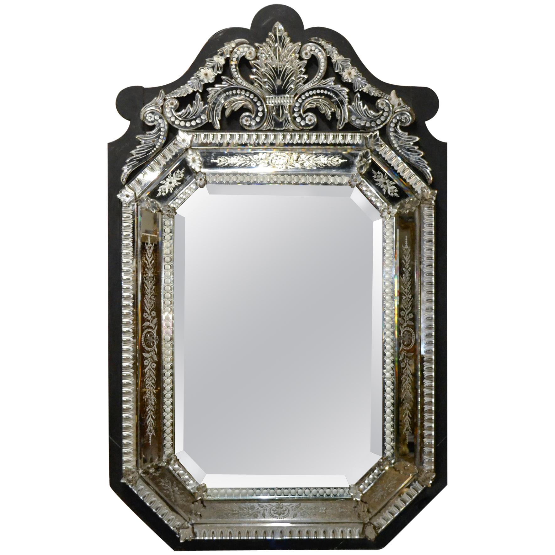 Venetian Etched Octagonal Mirror