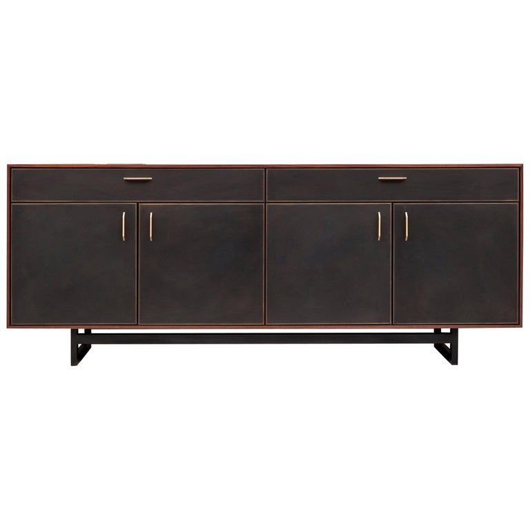 Gotham Credenza, Customizable Wood, Metal and Resin For Sale