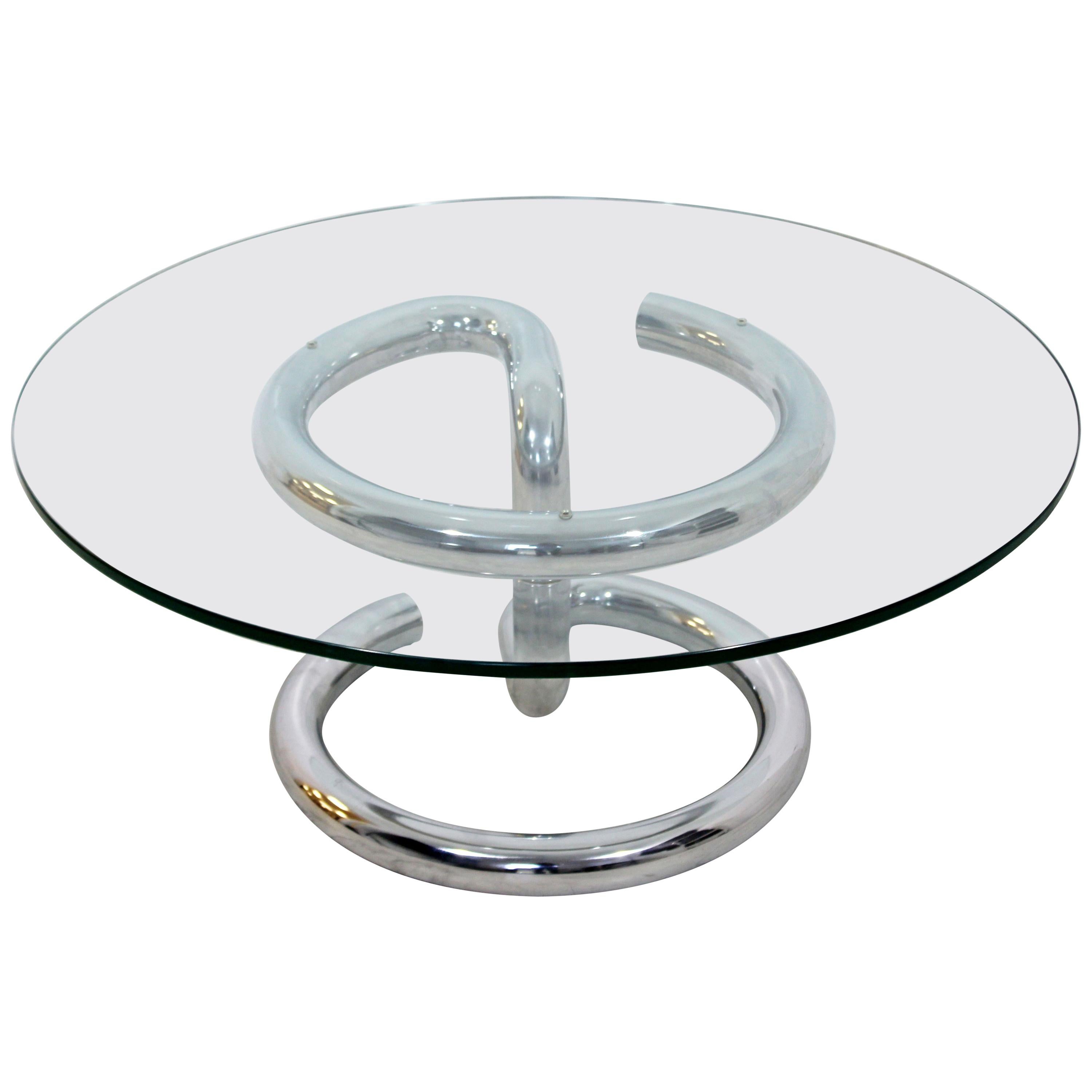 Mid-Century Modern Anaconda Chrome and Glass Coffee Table by Paul Tuttle, 1970s