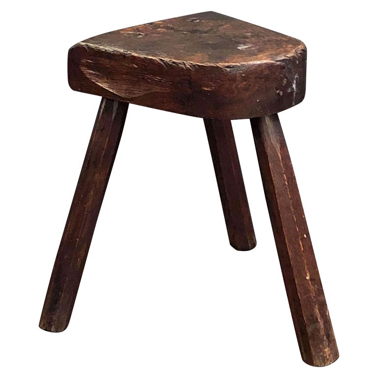 English Primitive or Rustic Three-Legged Milking Stool of Oak at 1stDibs |  rustic milking stool, milking stool one leg, 3 legged milking stools