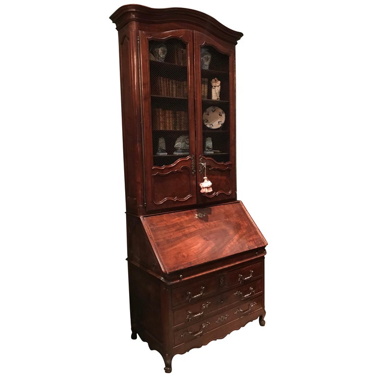 18th C Louis Xv Bureau Scriban Bibliotec Secretary Cabinet Mahogany Antiques La For At 1stdibs 18th C Louis Xv Bureau Scriban, Antique Mahogany Secretary Desk With Hutch