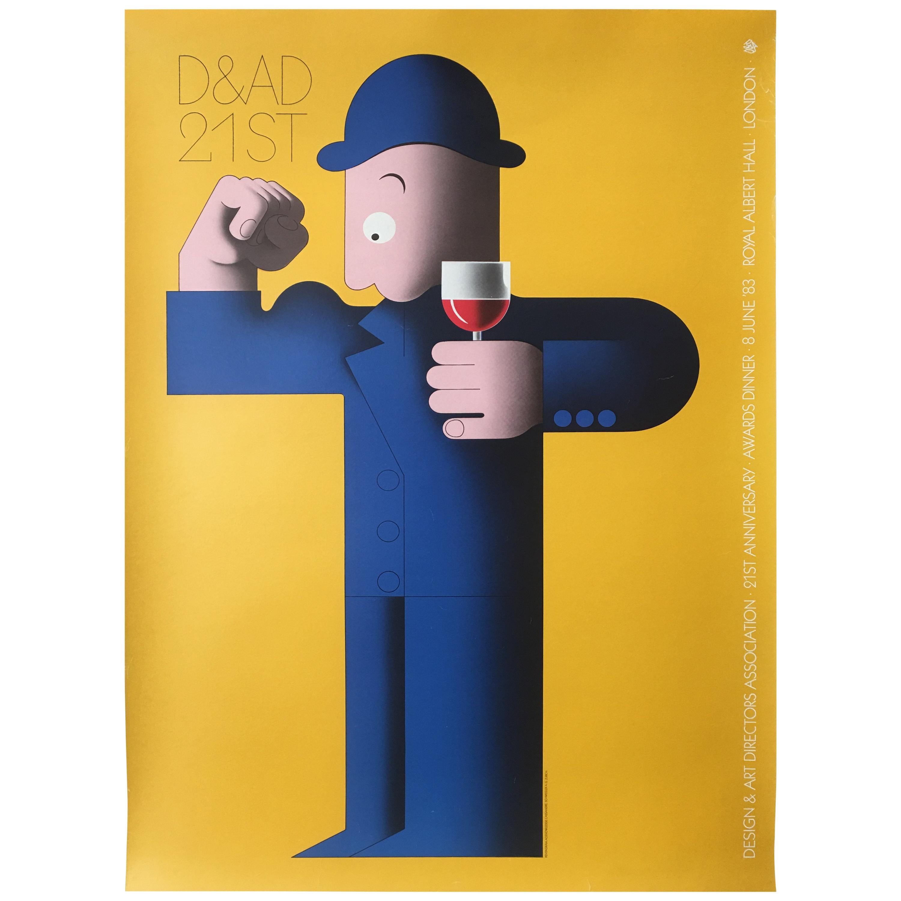 Original Vintage French Wine Poster 'D&AD 21st Royal Albert Hall'