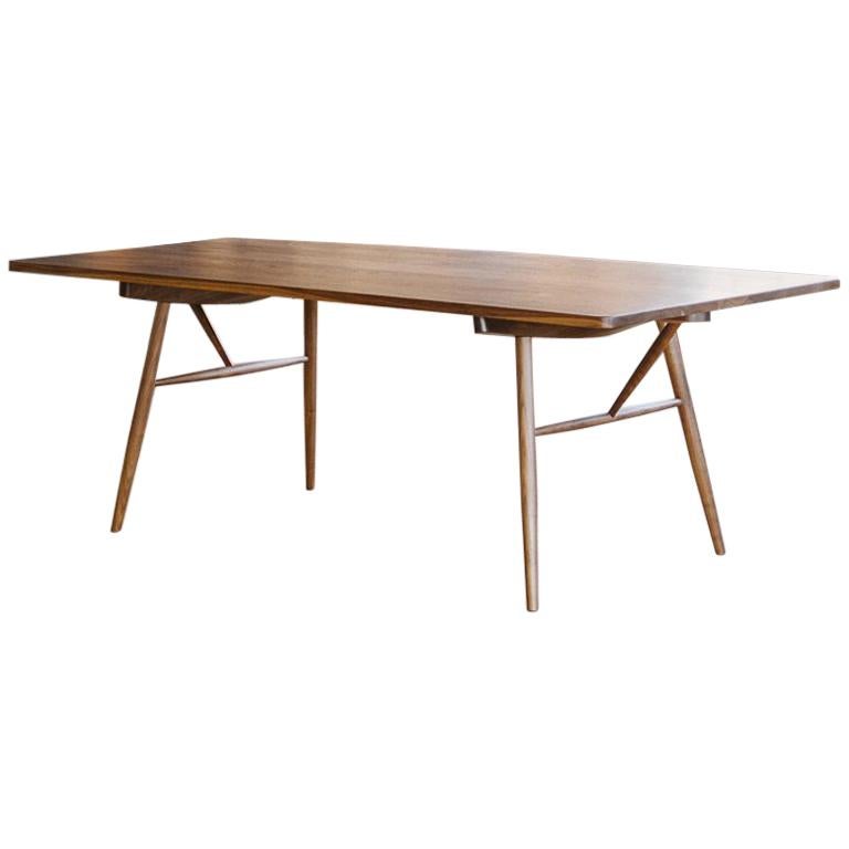 Bainbridge Family Table, Modern Solid Custom Dining Table in White Oak or Walnut For Sale