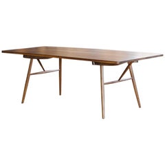 Bainbridge Family Table, Modern Solid Custom Dining Table in White Oak or Walnut