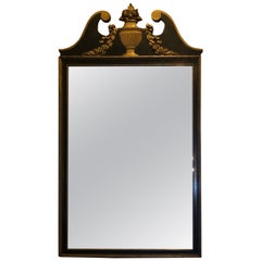 Neoclassical French Black and Gilt 1880s Gentleman’s Mirror