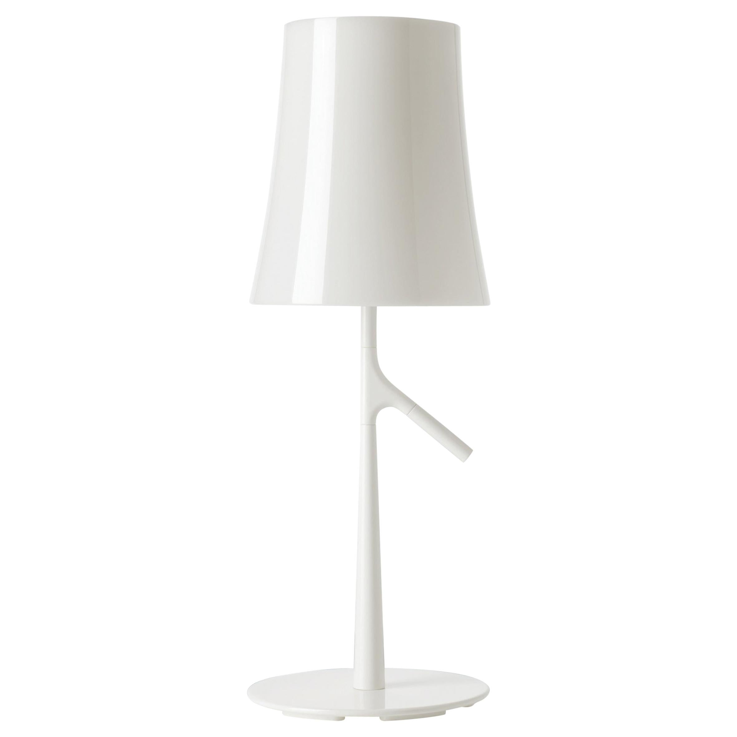 Kleine dimmbare Birdie-Tischlampe in Weiß von Ludovica & Roberto Palomba, Foscarini im Angebot