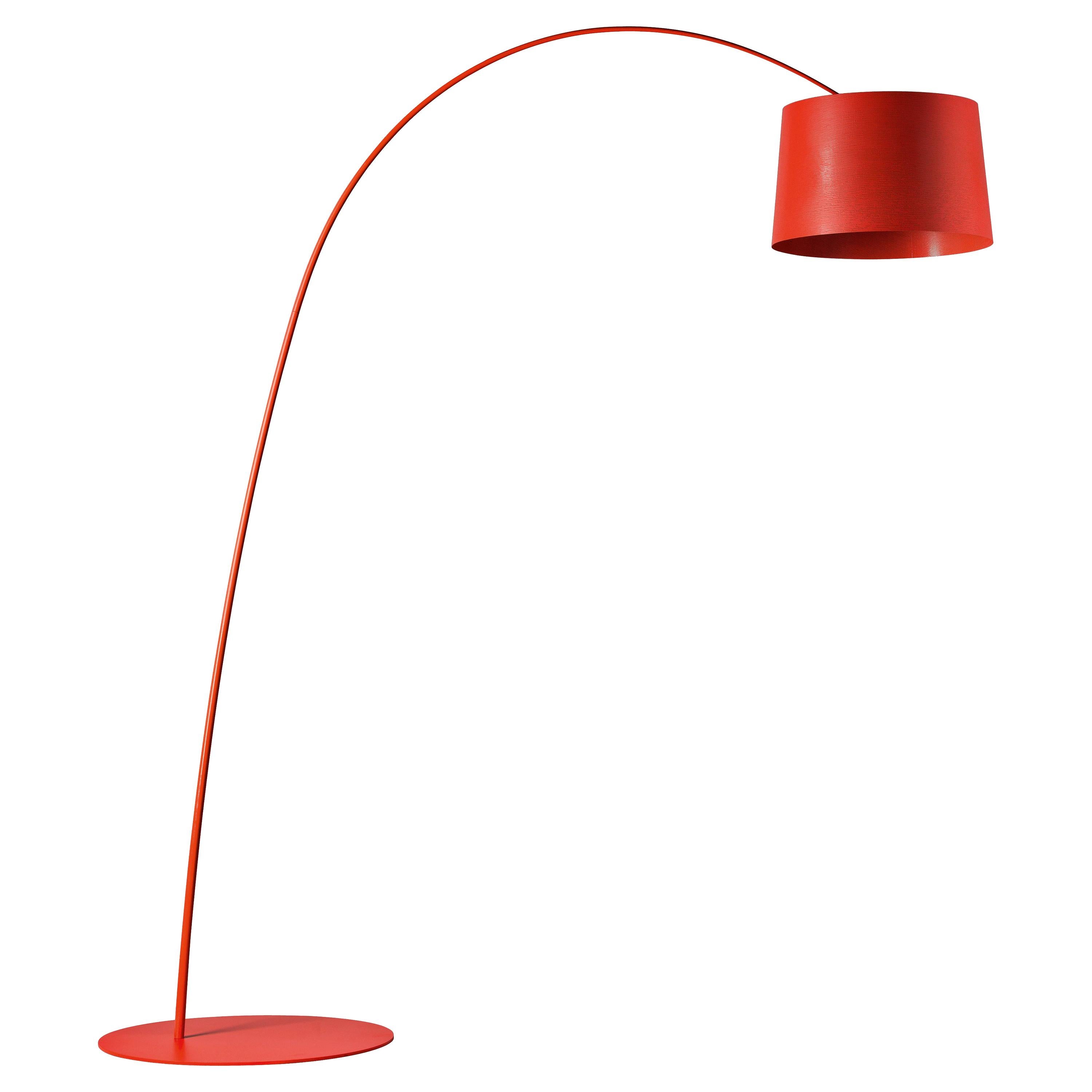 Foscarini Twiggy LED Floor Lamp in Crimson by Marc Sadler For Sale