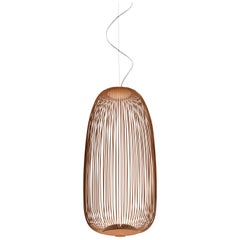 Foscarini Spokes 1 Suspension Lamp in Copper by Garcia and Cumini