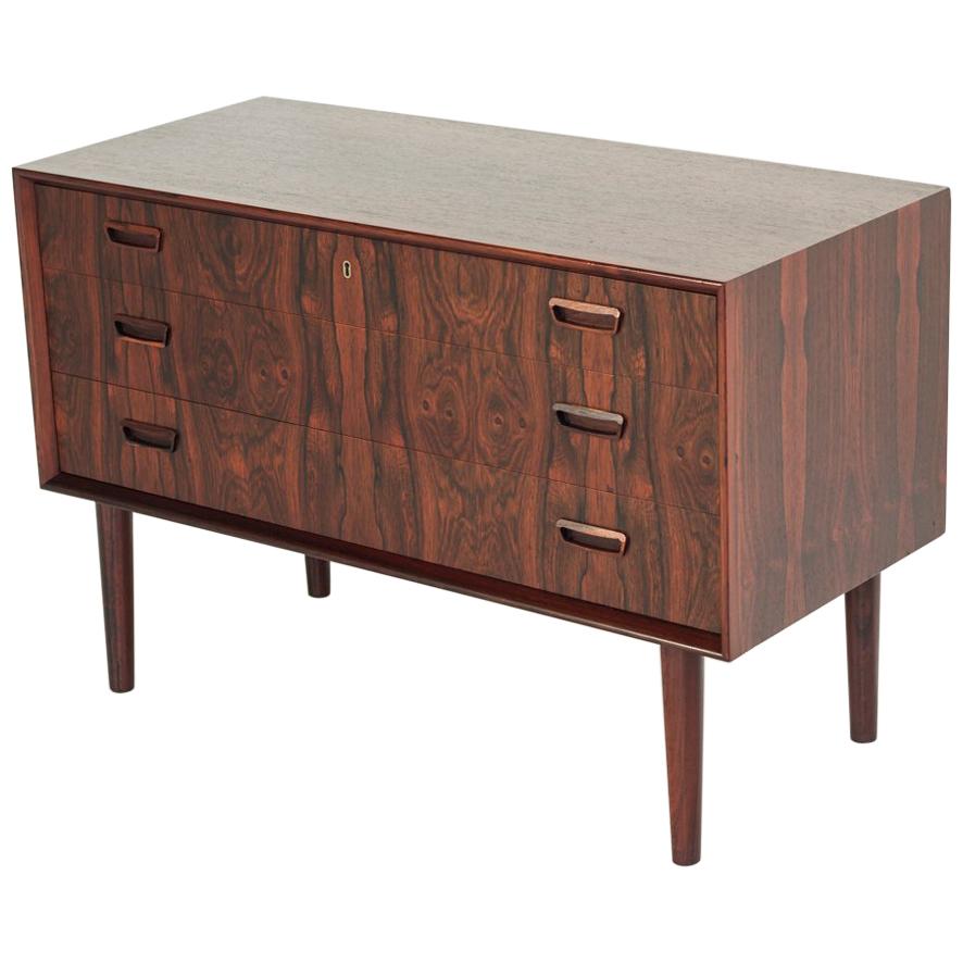 Midcentury Chest of 3 Drawers in Rosewood by Kai Kristiansen for FM Møbler For Sale