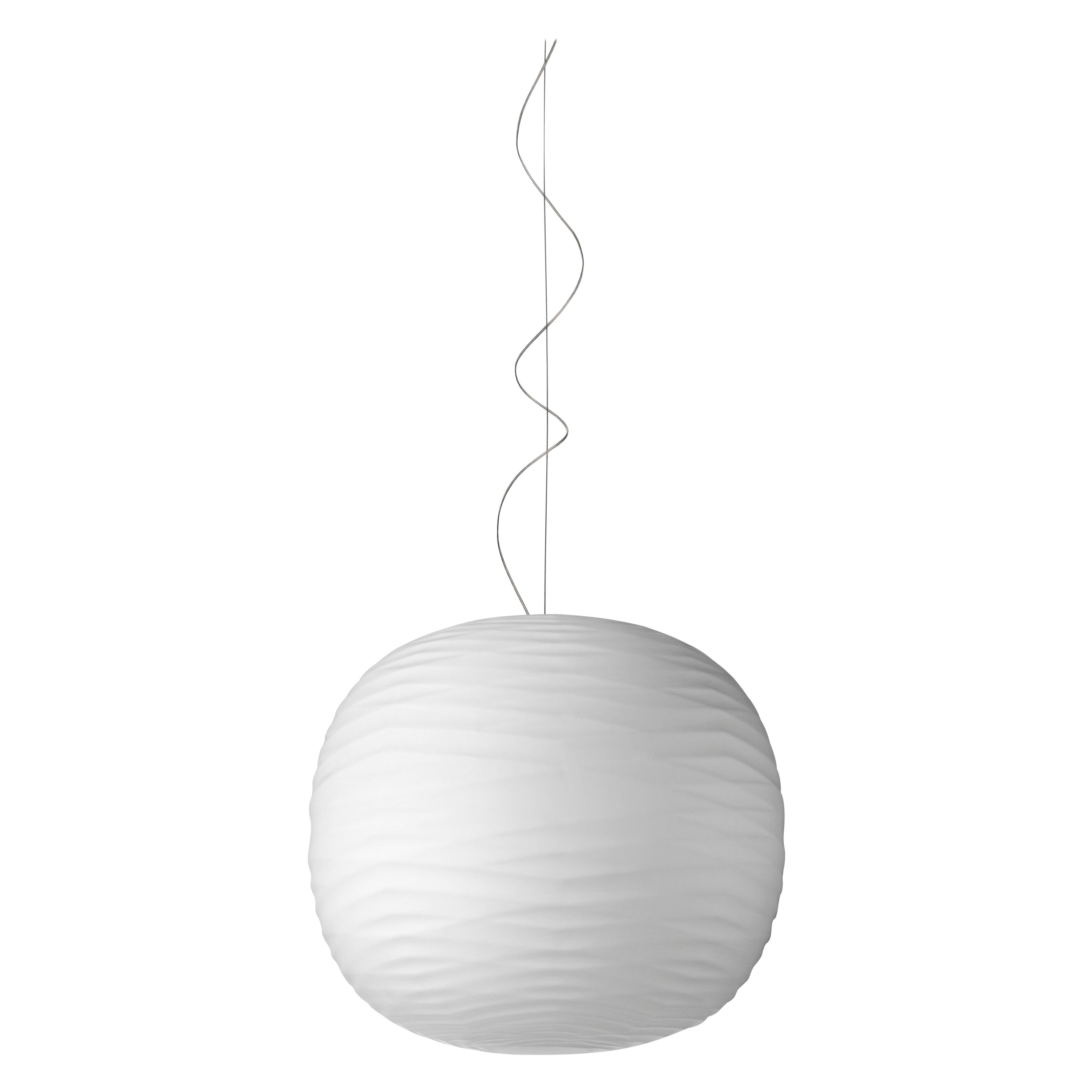 Foscarini Gem LED Suspension Lamp in White by Ludovica and Roberto Palomba For Sale