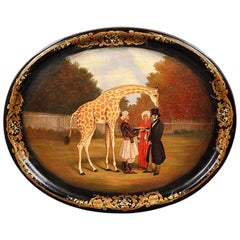 Papier-Mâché Tray Depicting 'The Nubian Giraffe'