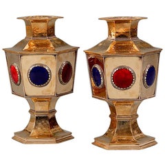 Pair of Brass Flower Holders