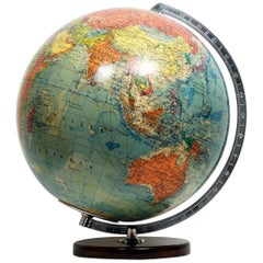Vintage Illuminated Glass Globe Paul Räth Leipzig, 1960s