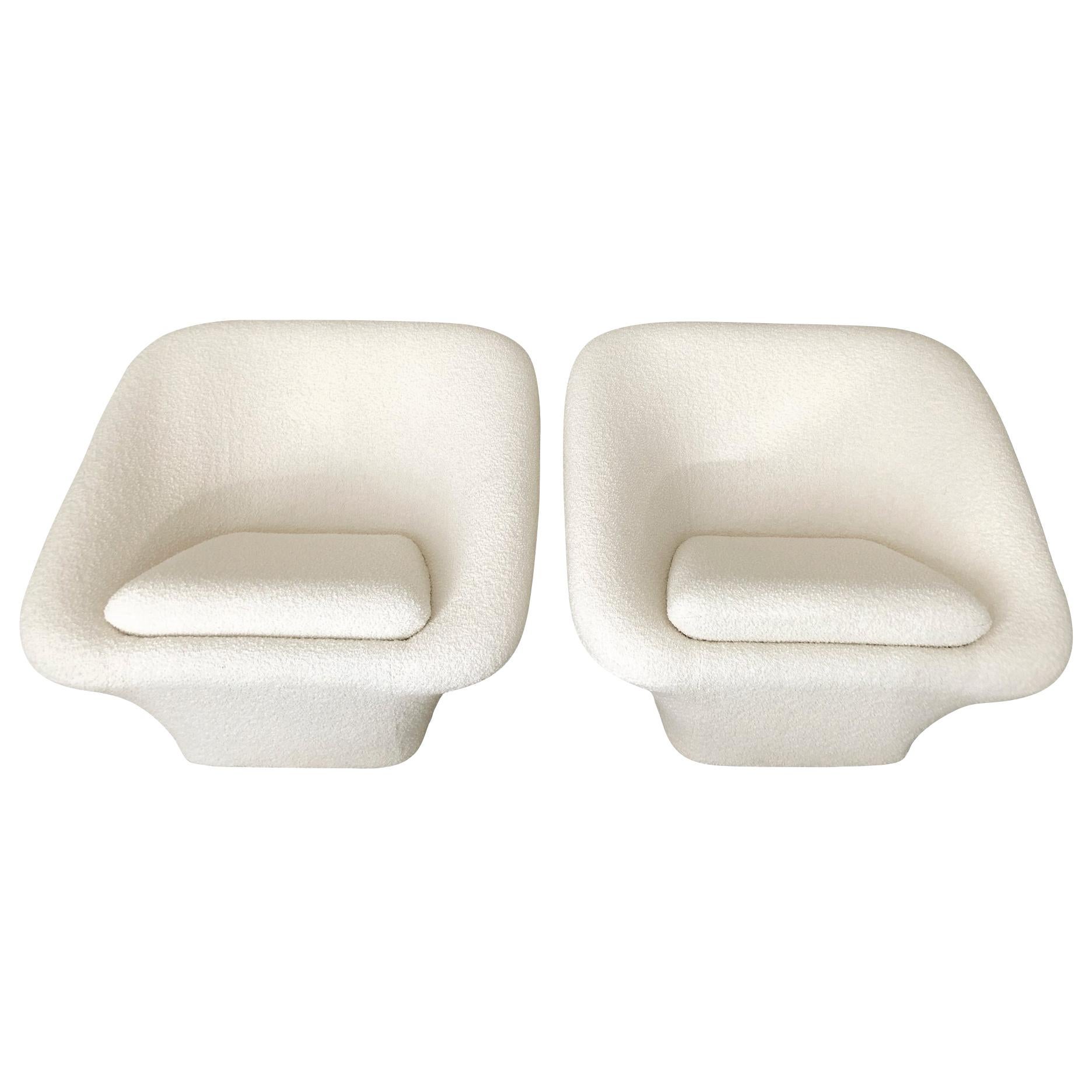 Pair of Square Mushroom Armchairs by Pierre Paulin, 1962 For Sale
