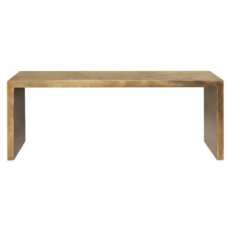 Antique Gilded Metal Console Table For Sale