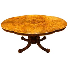 Victorian Walnut Inlaid Shaped Loo Table