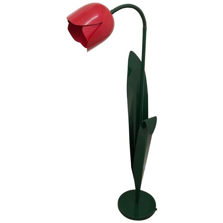 1980s Red Tulip Floor Lamp by Bliss, UK