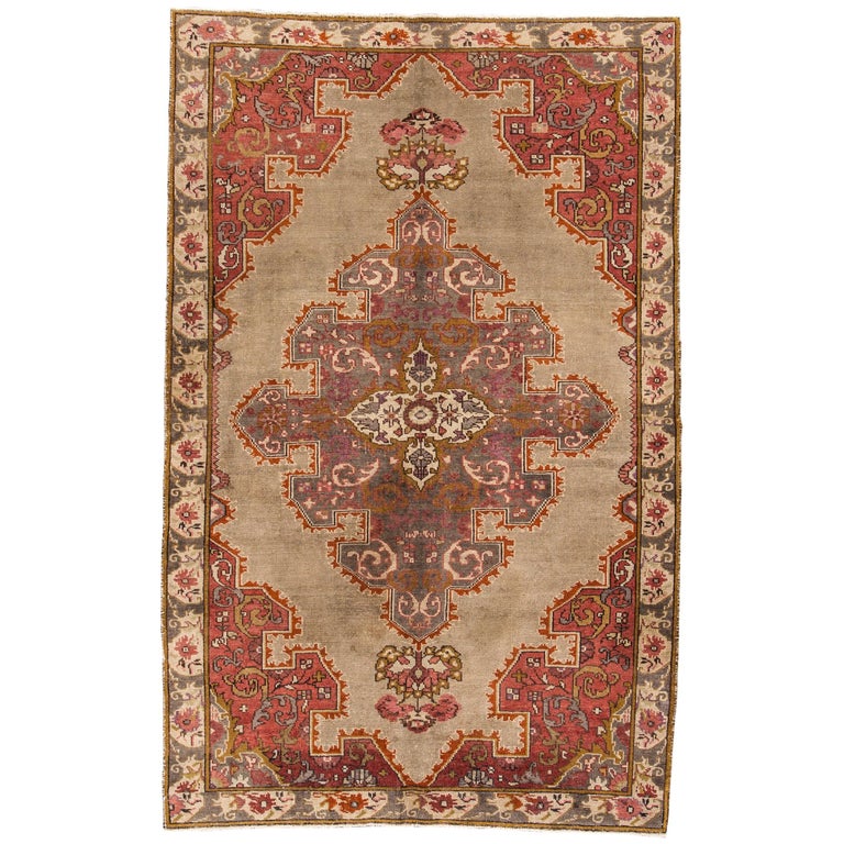Vintage Oushak Rug For Sale at 1stDibs