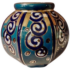 Vintage Belgian Art Deco Ceramic Vase by Cerabelga