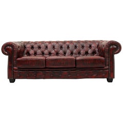 Chesterfield Sofa Leather Retro Vintage Couch English Chippendale