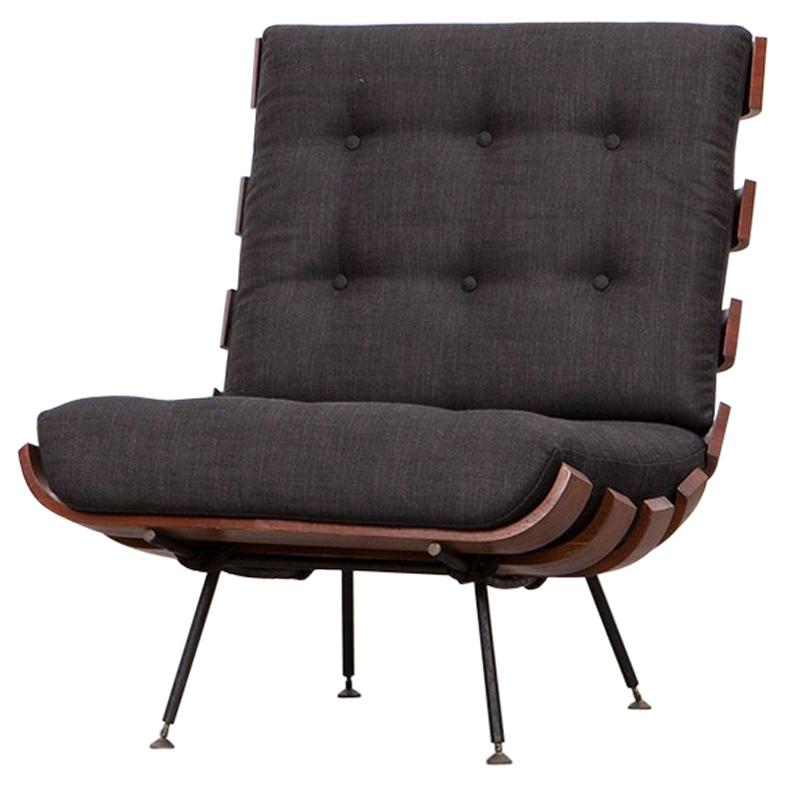 1950s Black and Brown Lounge Chair by Martin Eisler and Carlo Hauner