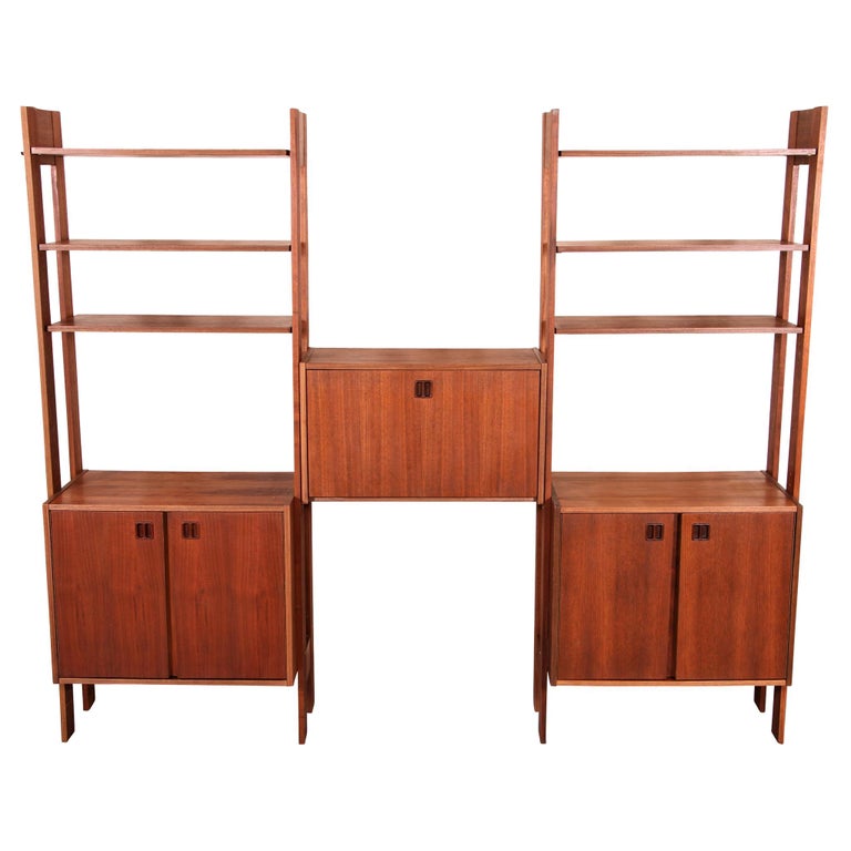 MidCentury Modern Teak Wall Unit at 1stDibs
