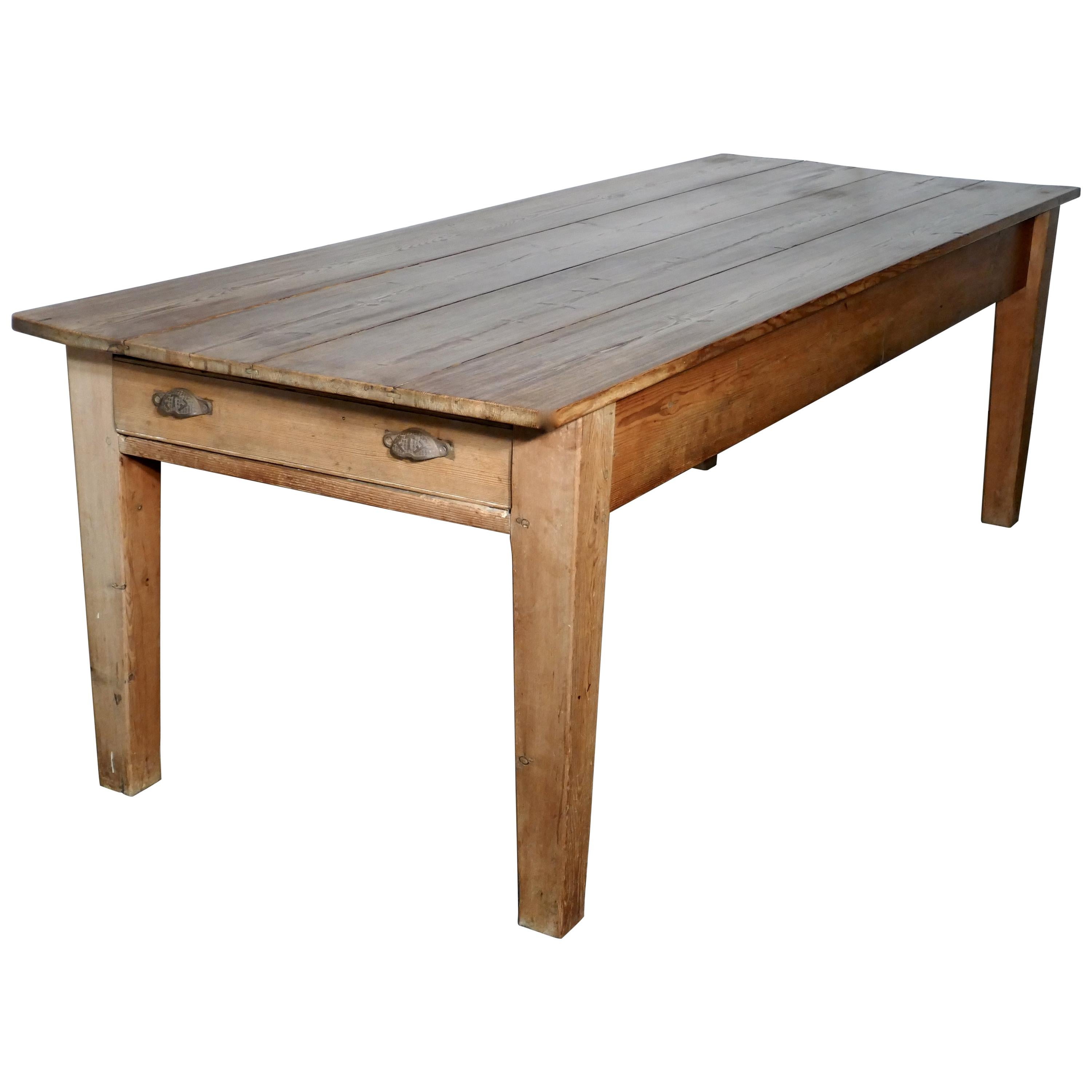 Large Early 19th Farmhouse Pine Table