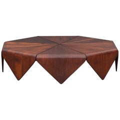 1960s Brown Wooden Jacaranda Coffee Table by Jorge Zalszupin