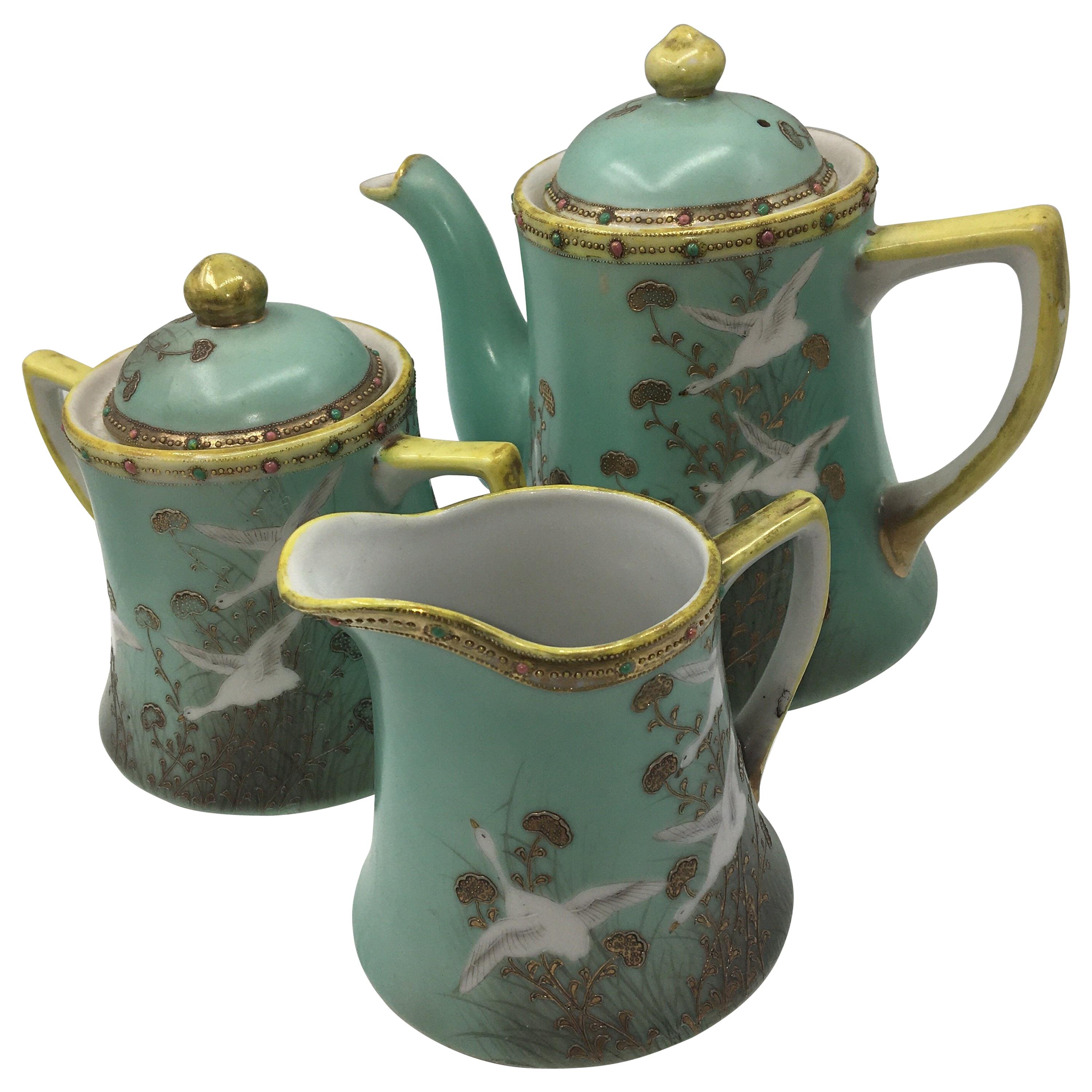 Hand Painted Tea Set, Made in Japan, 1950s For Sale at 1stDibs hand
