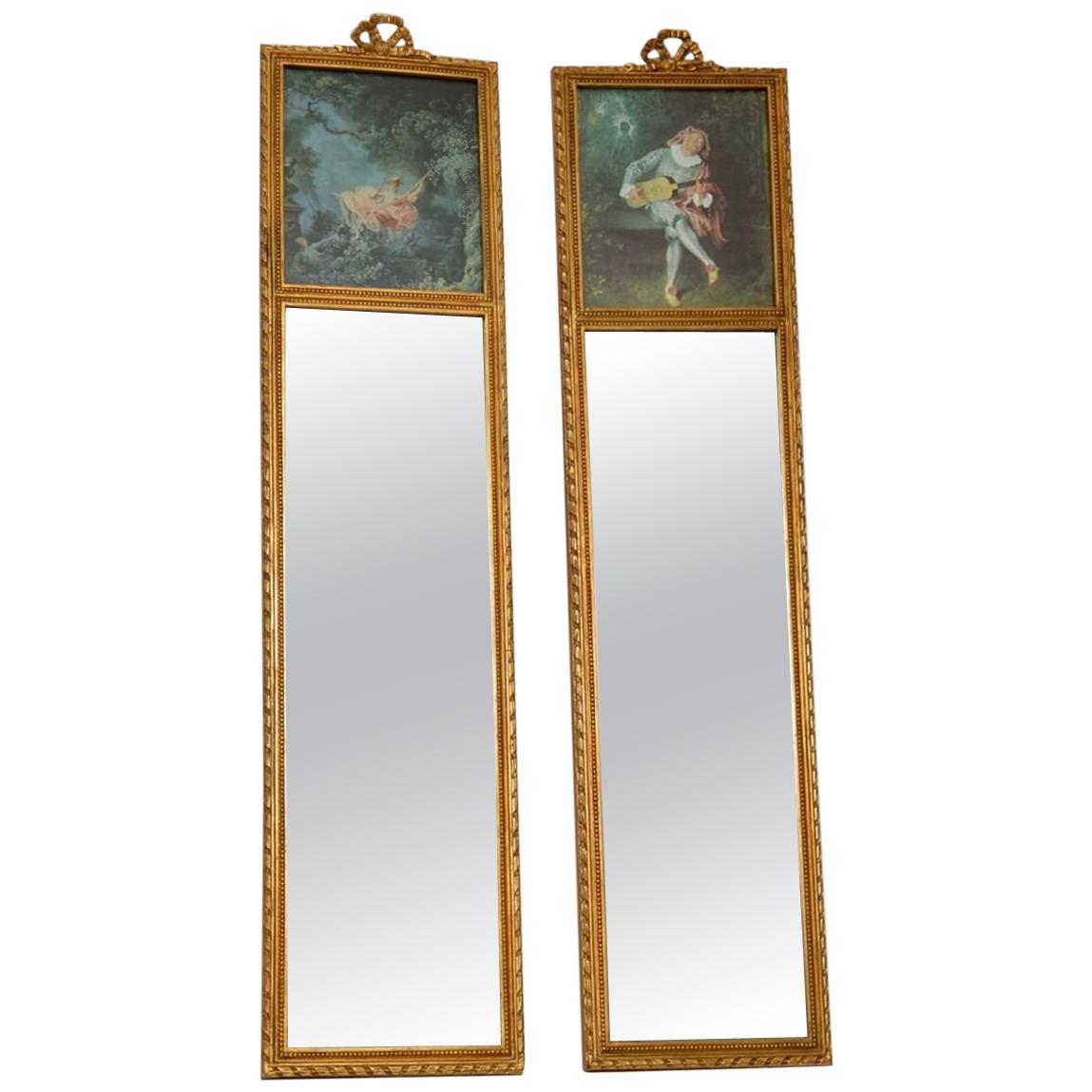 Pair of Antique Decorative Giltwood Mirrors