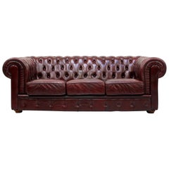 Chesterfield Sofa Leather Antique Vintage Couch English Chippendale