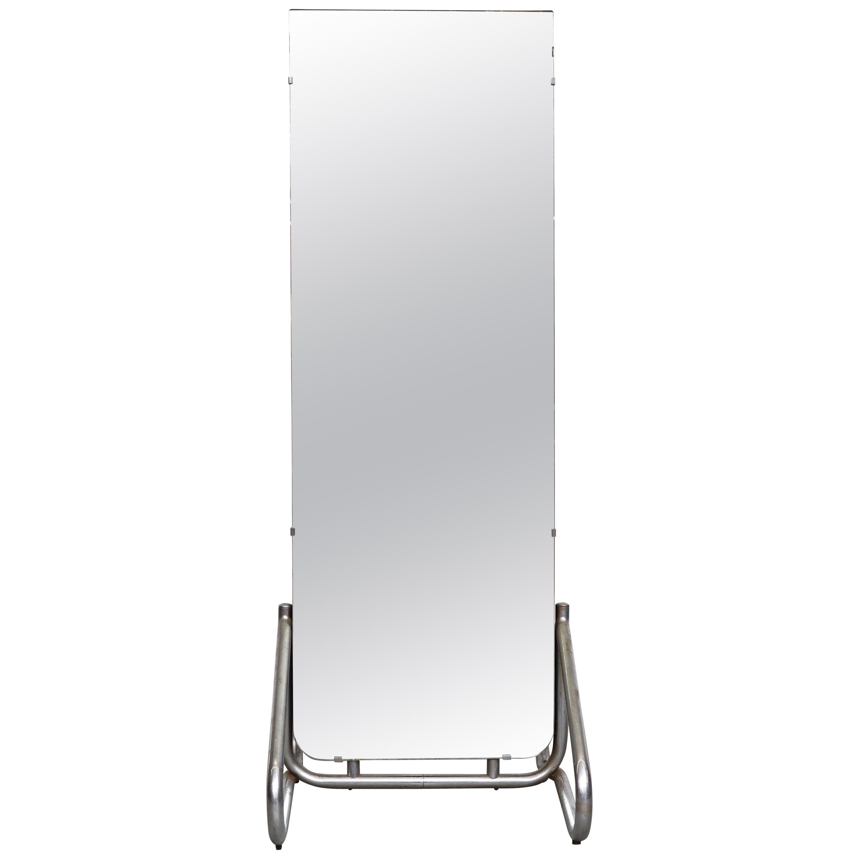 Bauhaus Chrome Standing Mirror
