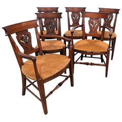 Set of 6 French Provincial Style Dining Chairs