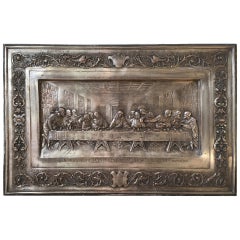 20th Century "the Last Supper" Metal Relief