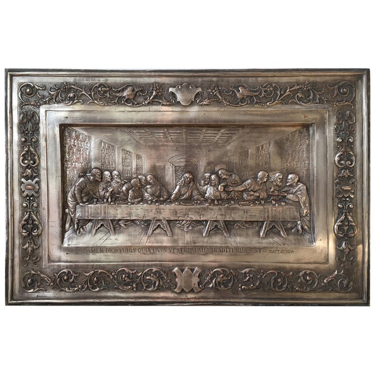 20th Century "the Last Supper" Metal Relief at 1stDibs