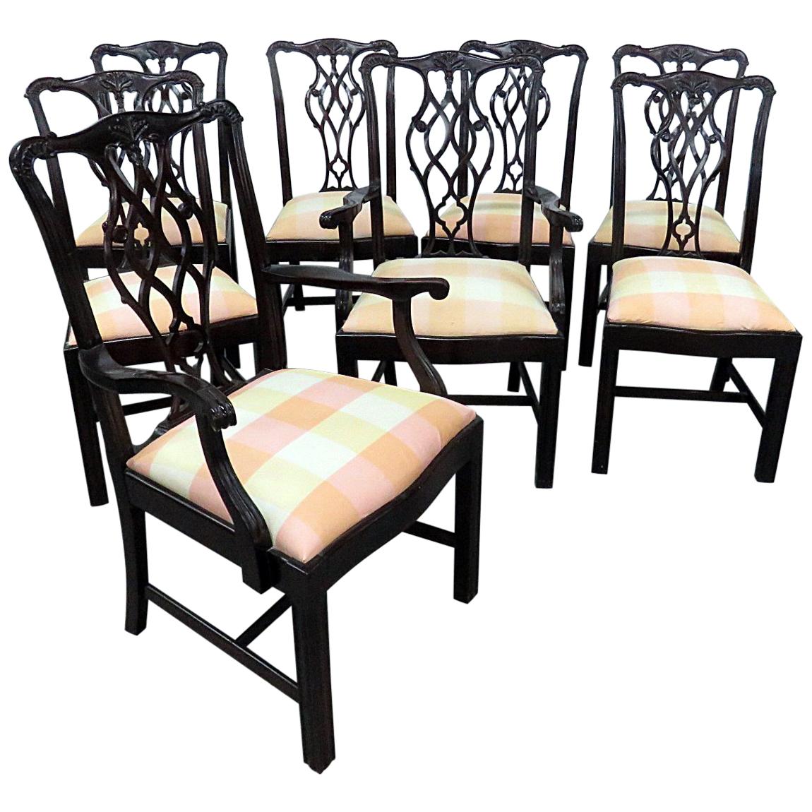 Set of 8 Kindel Chippendale Style Dining Chairs